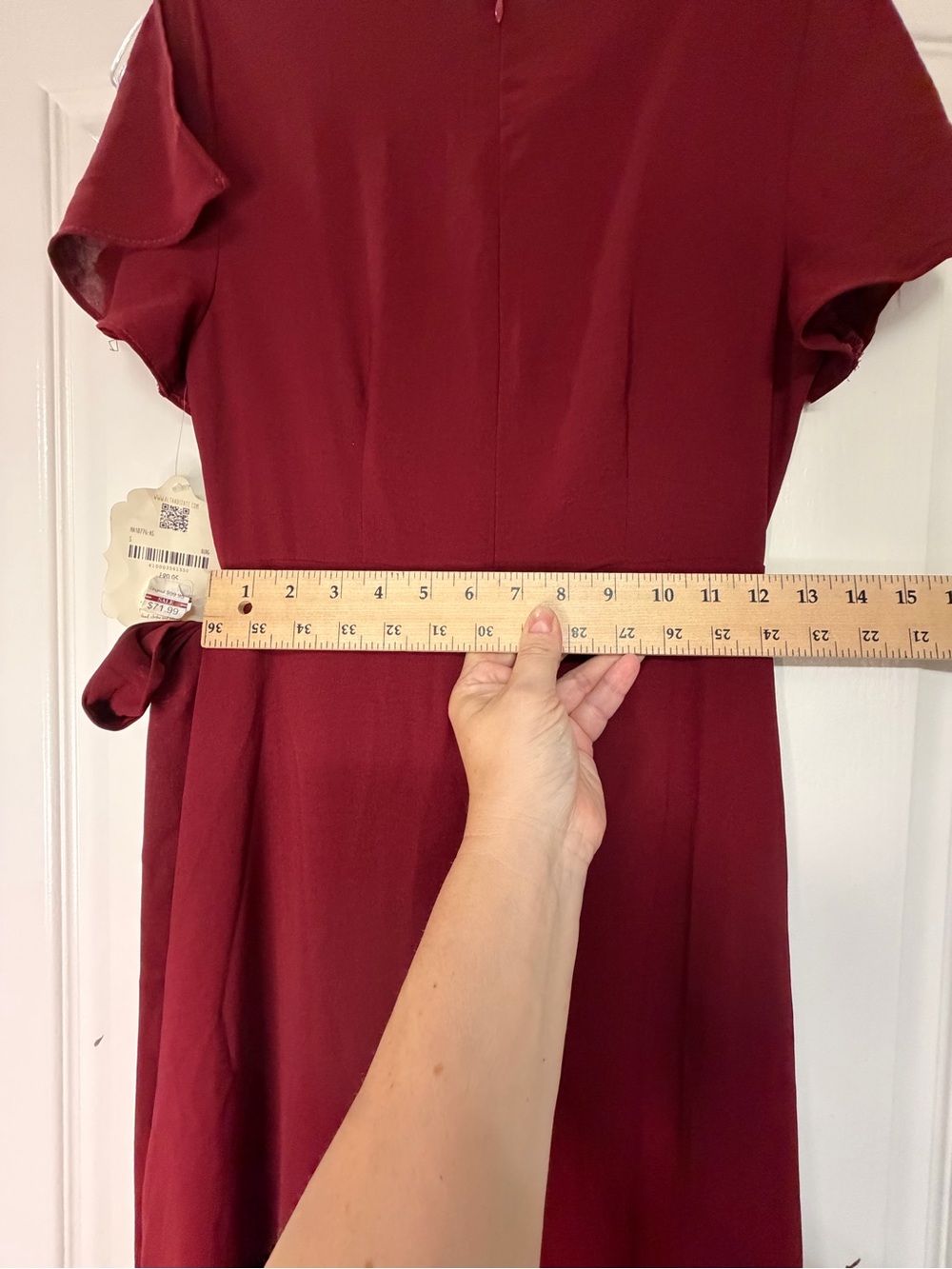 Altar'd State NWT Springvale Burgundy Wrap Maxi Dress Flutter Sleeve Tie Waist S - Picture 12 of 13